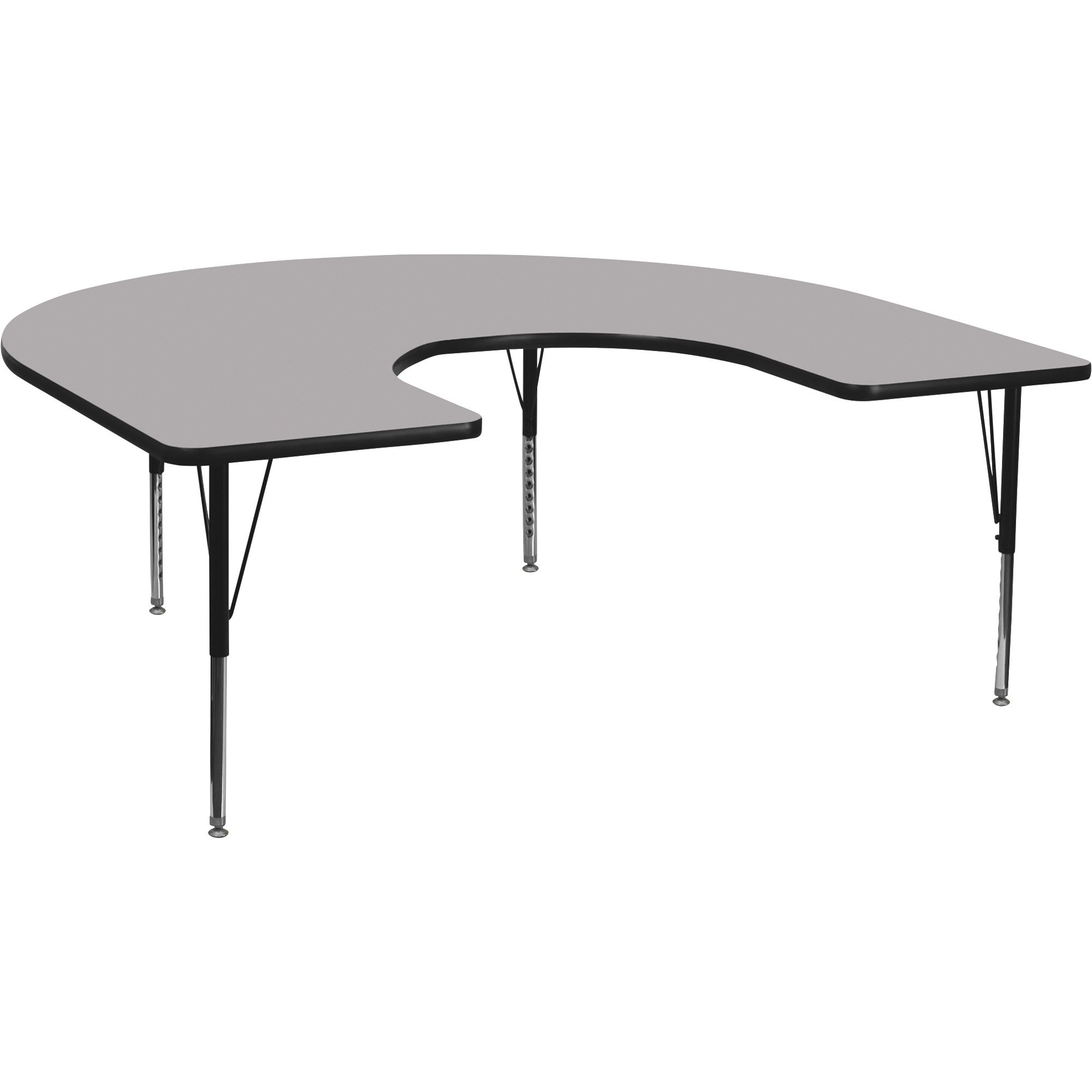 Flash Furniture Horseshoe-Shaped Activity Table — 60in.W x 66in.D x 16 1/8in.–25 1/8in.H